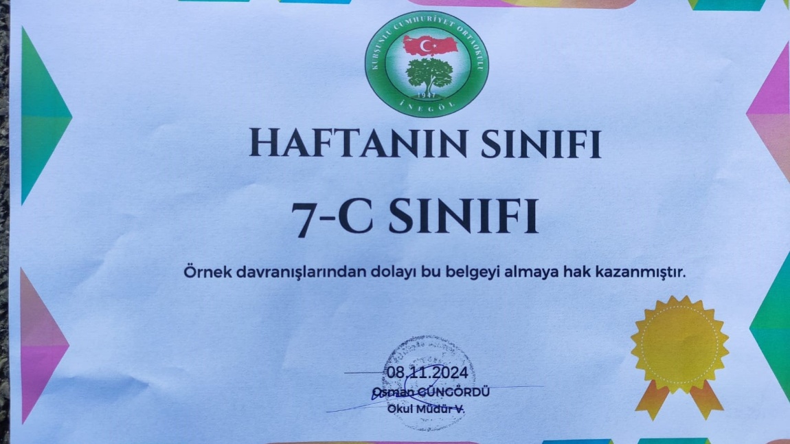 HAFTANIN SINIFI 7-C!!! (4-8 Kasım Haftası)